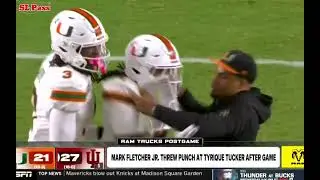 Mark Fletcher Jr throws a punch at an Indiana football player after the National Championship!