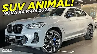 NOVO BMW X4 M40i CINZA BROOKLYN 2023 COM MENOS ITENS, PAINEL E MULTIMÍDIA ANTIGOS VALE A PENA?