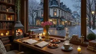 Soft Winter Jazz ️ Warm Cafe Atmosphere with Firefly Sound