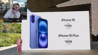 xQc Reacts to iPhone 16 & Plus Price Reveal