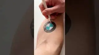 🚗BMW Tattoo on Hand! DIY idea #diy #tattoo #trending #viral #bmw #art #2024 #shorts