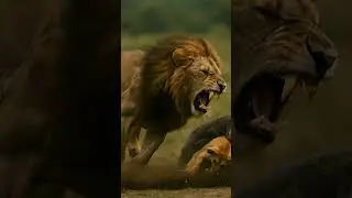 Lion vs Giant lizard 🦁🔥🦎 ⚔️🦁🐾#Shorts #wildlife #lion
