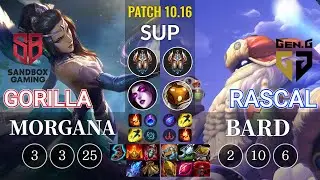 SB GorillA Morgana vs GEN Rascal Bard Sup - KR Patch 10.16