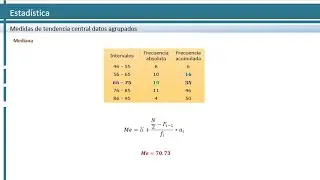 Mediana | Datos agrupados | Estadística