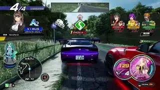 Initial D The Arcade Season 5 ( Teknoparrot ) 4 way Ghost Battle S and SS Rank Akagi DH Evo5