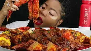 ASMR eating Seafood Boil l King Crab Shrimp l No Talking Big Bites