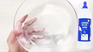 【DIY】ダイソーの液体のりクリアスライムの作り方【slime ASMR】