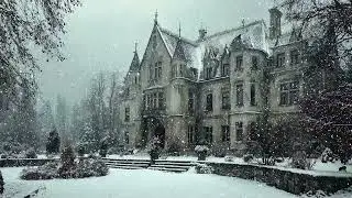 Gothic Winter Mansion ❄️ Falling Snow, Silent Night & Dark Cozy Ambience for Deep Sleep