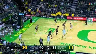 Wei Lin BEATS THE BUZZER Before Halftime vs. Michigan | Oregon Basketball