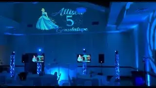 Birthday Party. DJ set up Before & After Custom monogram