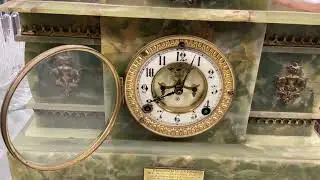 Large Marble Mantle Clock LOT 383