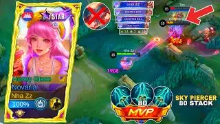 INTENSE MATCH! SKY PIERCER 80 STACK BUILD FOR NOVARIA ONE HIT | MOBILE LEGENDS