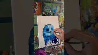 Owl painting🦉🌀 #owl #owls #paintings #paintingtutorial #oilpaint #forsale #art