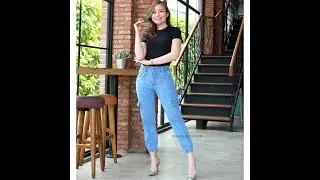 Celana Jeans Wanita jogger bf light blue 9066