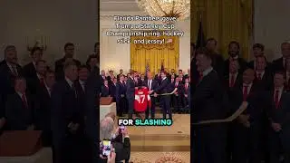 Florida Panthers gave Trump a Stanley Cup Championship ring, hockey stick, and jersey! 🇺🇸