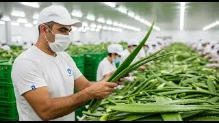 production line: Unveiling How Aloe Vera Gel is Made on a MASSIVE Scale! Amazing Aloe Vera Factory!