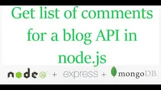 Get list of comments for a blog API in node.js with pagination
