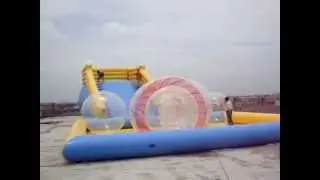 water ball,water roller ball,zorb ball and inflatable pool with Zorb Ramp
