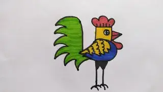 How To Draw Cock Drawing 🐓 | Chicken Drawing #kidsdrawing #hendrawing #youtubechannel