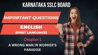 Karnataka SSLC Important Questions WITH ANSWERS - English (First Language) Chapter 1 #sslc #english