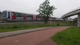 RET Metro 2x 3*Type B (5323 als origineel) nabij station Tussenwater op de Hoogvlietsekerkweg