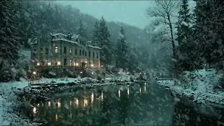 Snowy Night Ambience with Gentle Wind Sounds