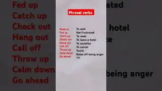 Phrasal verbs and their Meanings #english #learnenglish #ielts #learn