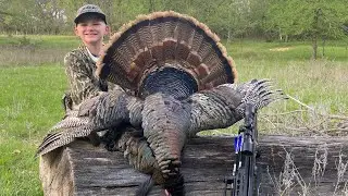Oklahoma youth turkey season 2025. Crossbow kill! Tagged out.