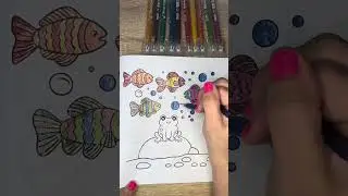 🐸🐟 Calm frog & fish coloring magic 🎨✨ #JoyCrush #FrogsAndFishies 