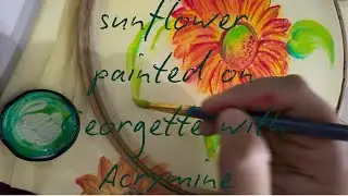 Sunflower Painted on Georgette with Acrymine paints | Part 1