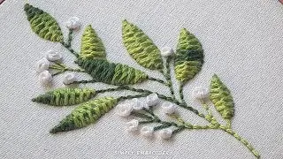 Stunning Leaf Embroidery Designs for Beginners: Fishbone embroidery stitch Tutorial