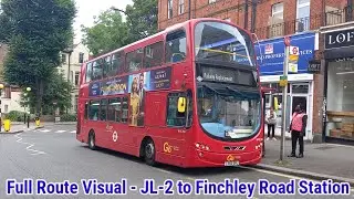 Full Route Visual | Rail Replacement Route JL-2 - Wembley Park to Finchley Road | (WVL358) LX60DWJ
