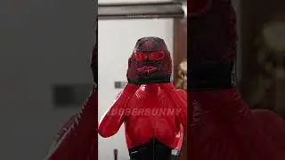 When the Red Catsuit Meets the Face of Desire 🔥 #latexlook