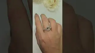 Emerald Cut Moissanite Diamond Three Stone Engagement Ring #emerald #shorts #moissanitering