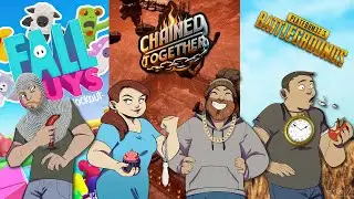 Let's Play Fall Guys Customs & Chained Together 4 Player Coop & PUBG Customs - CH-CH-CH-CHAIN-GES!