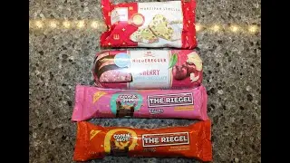 Niederegger Marzipan Stollen & Cherry White Chocolate and Cookie Bros. The Riegel Classic & PB