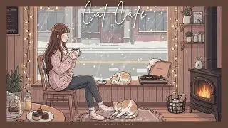 Midweek winter slow down sipping hot cocoa with gentle background music in a cat cafe 🕯️