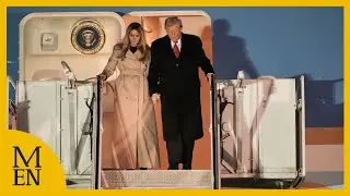 Live as Donald Trump lands in the UK on Air Force One for State Visit