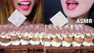 ASMR TIRAMISU CAKE 티라미수 케이크 리얼사운드 먹방 Chiramisu ケーキ ट्रिअमिसु | Kim&Liz ASMR