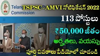 TSPSC AMVI Notification 2022 || AMVI Notification 2022 || Jobs In Telugu || Tspsc Latest News Today
