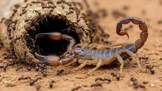 Giant Forest Scorpion Emerging from Its Burrow