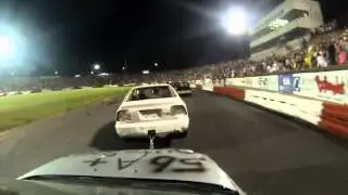 The Madhouse Chain Race Bowman Gray Stadium 8-8-15 In Car Camera 1st bgs Win