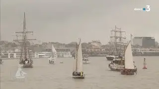 Parade du départ des vieux voiliers après Bordeaux Fête le Vin 2018