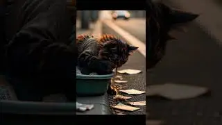 Hungry Cat Searches for Food in Trash 😿 | Emotional Street Survival