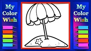Beach Umbrella Coloring Page | Speed Coloring | My Color Wish