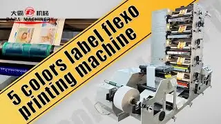 5 colors adhesive paper label flexo printing machine