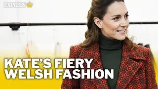 Princess Kate BEAMS in stylish orange wool as she celebrates Welsh fashion industry