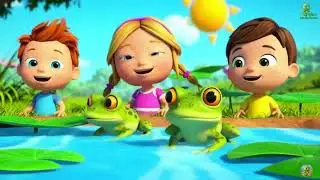 🐸 F&uuml;nf kleine Fr&ouml;sche - Z&auml;hlen lernen 1 bis 5 | Dino Kinderlieder