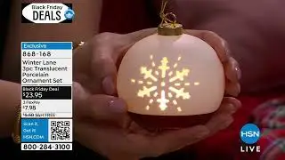 Winter Lane 3Piece Translucent Porcelain Ornament Set w/...