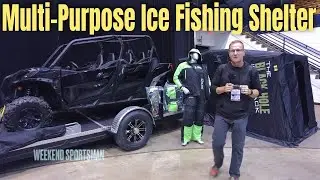 Fast On Lake Deployment With The Black Hole Ice Shack Trailer/Flip Over Fishing Shelter